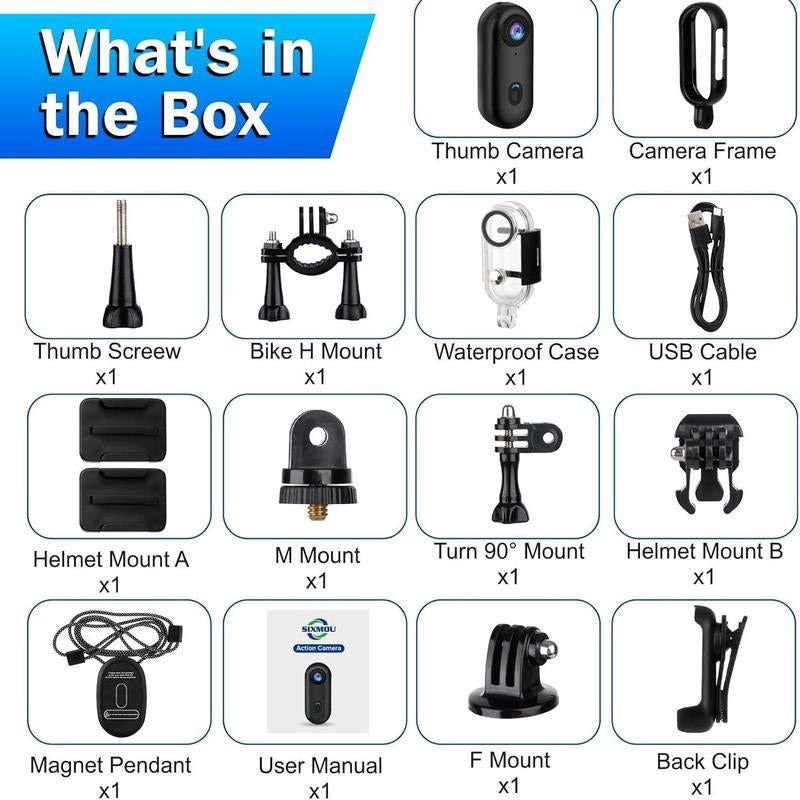 EVOMI 128GB FHD 1080P Mini Body Camera, Wearableaction Body Cam, Magnetic Thumb Size Handsfree Recording Body Worn Camera,Premiumportable Camcorder Mount Anywhere for Worktravel, Pet Walking (Black)